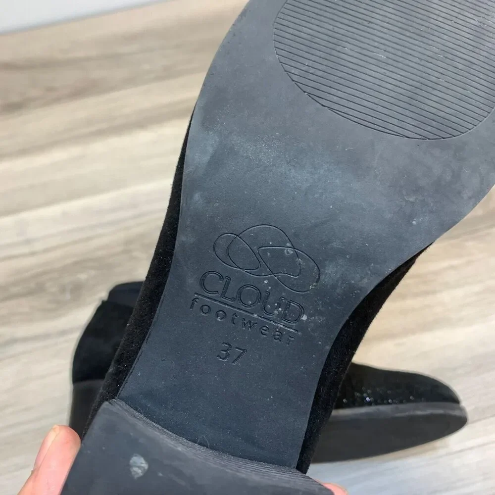 Cloud Footwear Black Stretch Heeled Comfort Ankle Shoes Portugal Size 6 EU 37‎